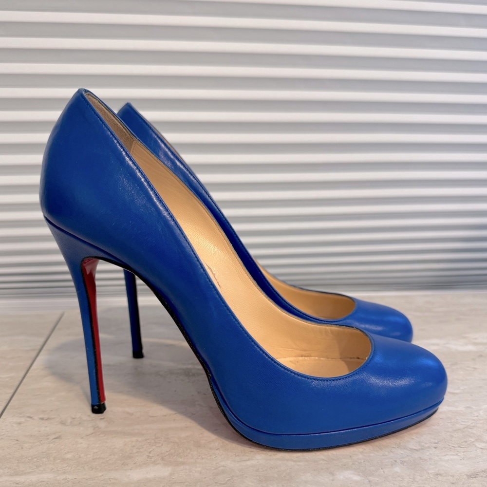 ❌SOLD❌ Christian Louboutin Kid Neofilo 120 Platform Pumps 38 Neptune